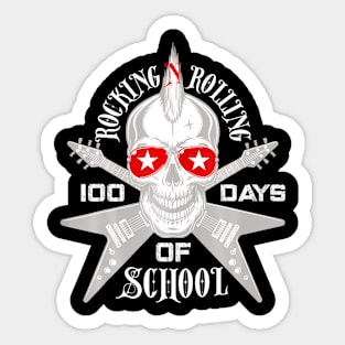 Rocking N Rolling 100 Days Of School Teacher Kids Rock Music Sticker